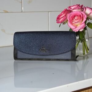 Coach Midnight Blue and Black Women's Wallet